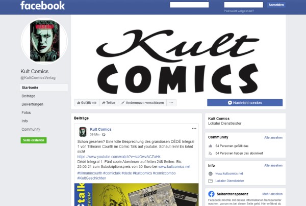 Kult Comics bei Facebook